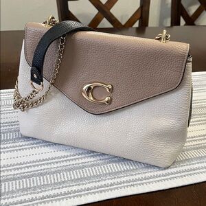 Tammie Shoulder Coach Brown and Cream Shoulder Bag